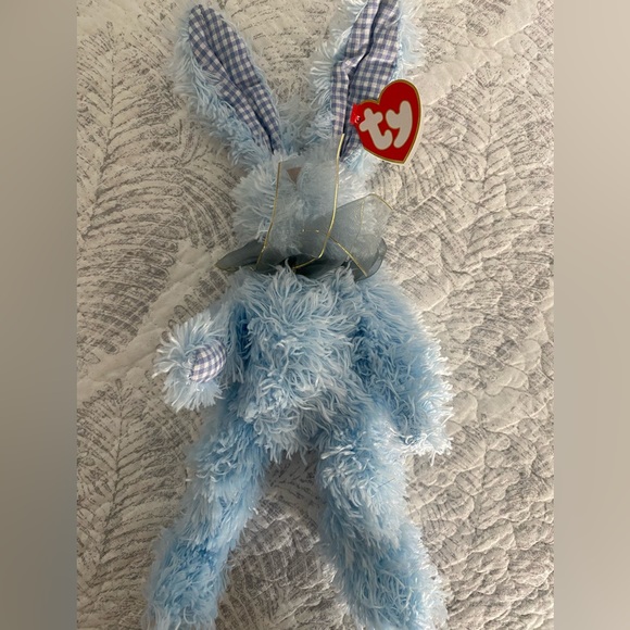 🐰 RETIRED TY ATTIC TREASURE BLUE BUNNY “BURROWS”. MWMT! DATED 2000! 10.5”. - Picture 5 of 7